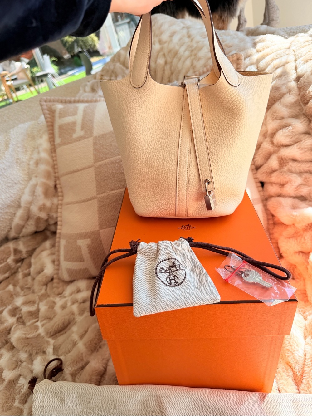 Hermes Picotin 18 Nata palladium NIB